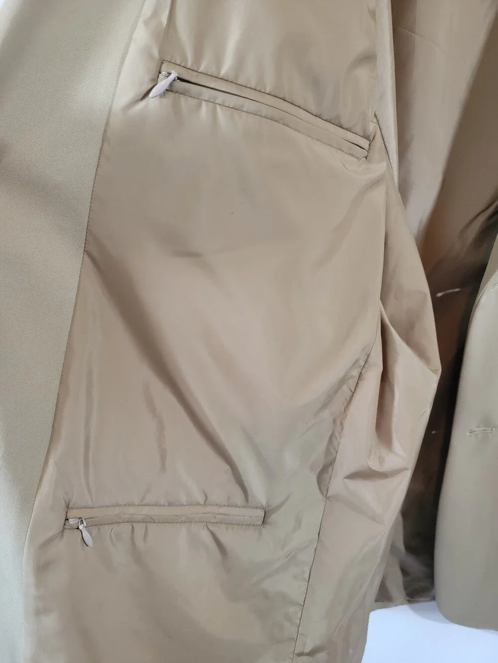 VTG L.L.Bean Beige Two-Button Travel Coat Mens Sz 48Tall Old Money Business